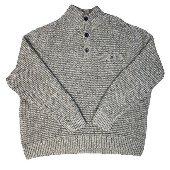 Duluth Trading Co Other - Duluth Trading Co Burly Retirement Button Mock Cotton Knit Sweater Mens Size XL